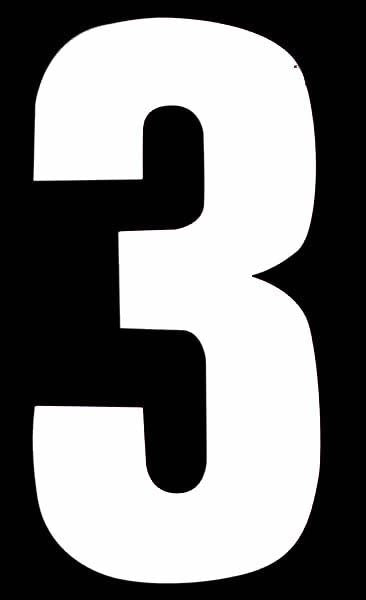 Wheelie Bin Number Sticker - High Visibility No.3 for Bins